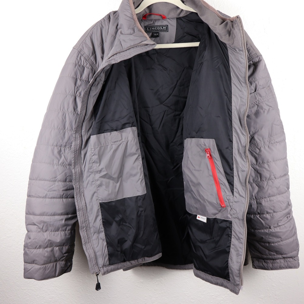Lincoln Outfitters Mens Puffer Jacket Gray Full Zip Thinsulate Size XL Reg 3M - Picture 10 of 16